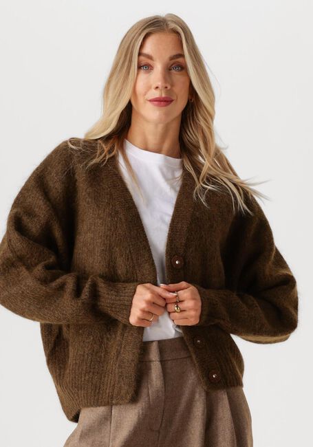 Braune SECOND FEMALE Strickjacke BROOKY KNIT BOXY SPENCER - large