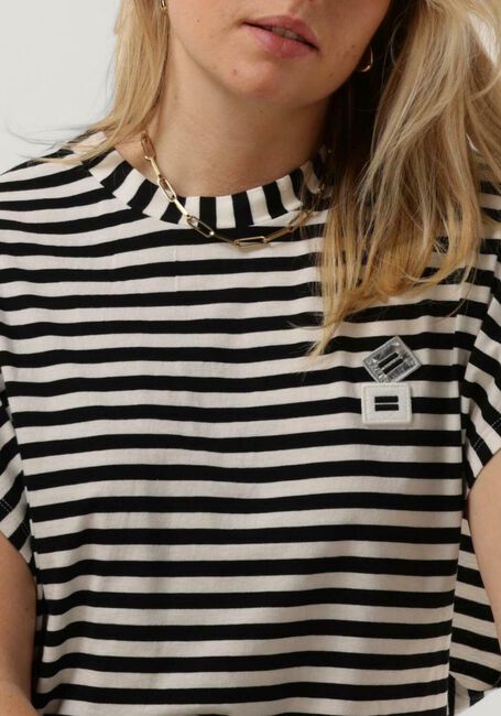 Schwarze 10DAYS Top TEE STRIPE - large