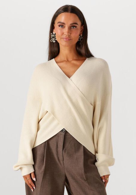 Ecru MSCH COPENHAGEN Pullover MSCHZINELLE RACHELLE WRAP PULLOVER - large