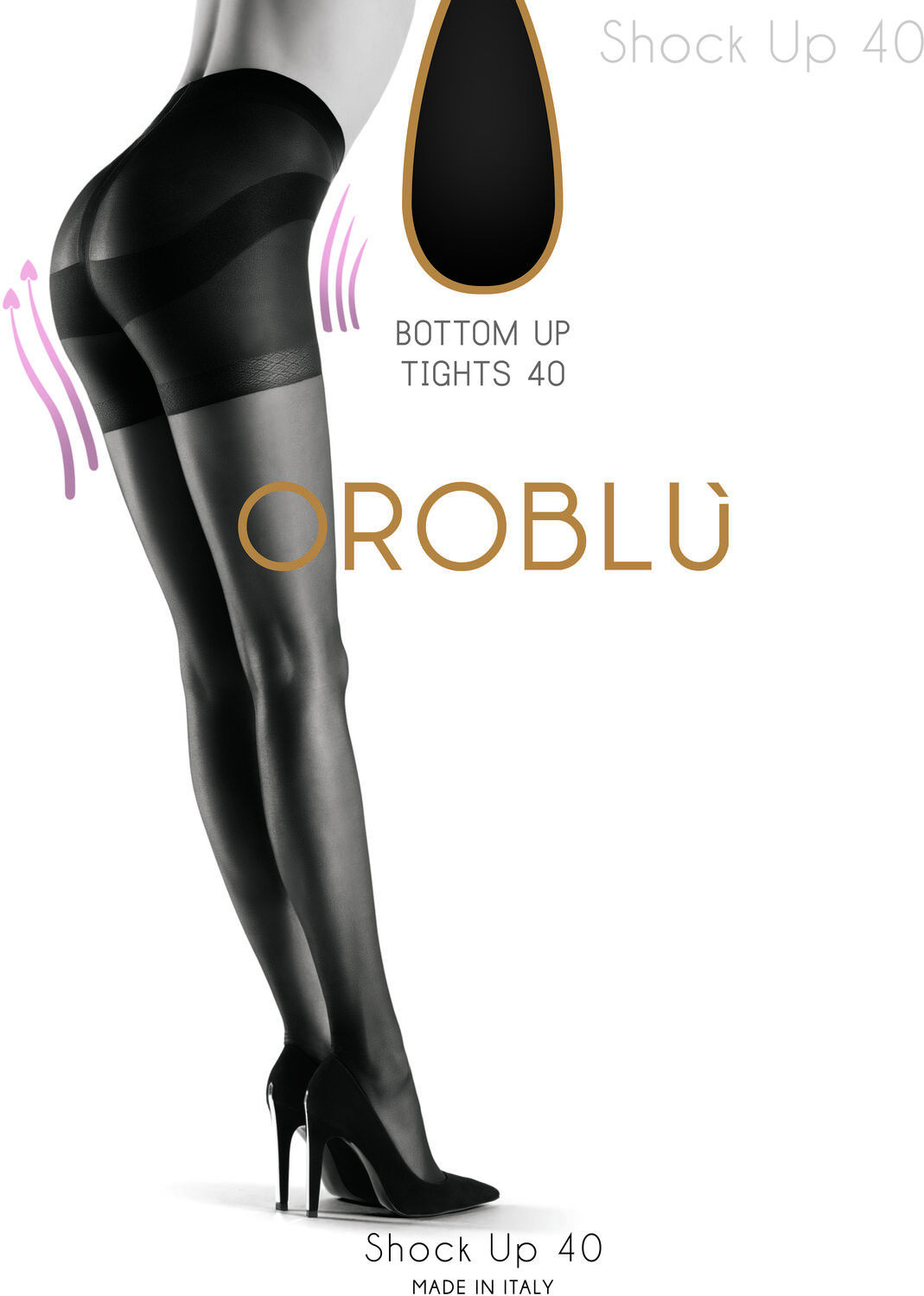 Schwarze OROBLU Strumpfhosen SHOCK UP 40 - medium