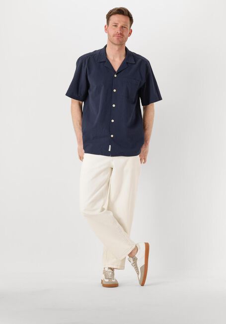 Schwarze FORÉT Casual-Oberhemd HUSH SEERSUCKER SS SHIRT - large
