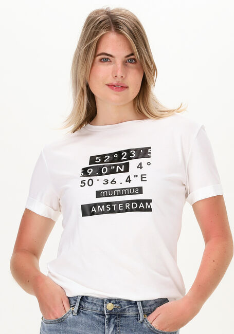 Weiße SUMMUM T-shirt TEE COORDINATE ARTWORK COTTON - large
