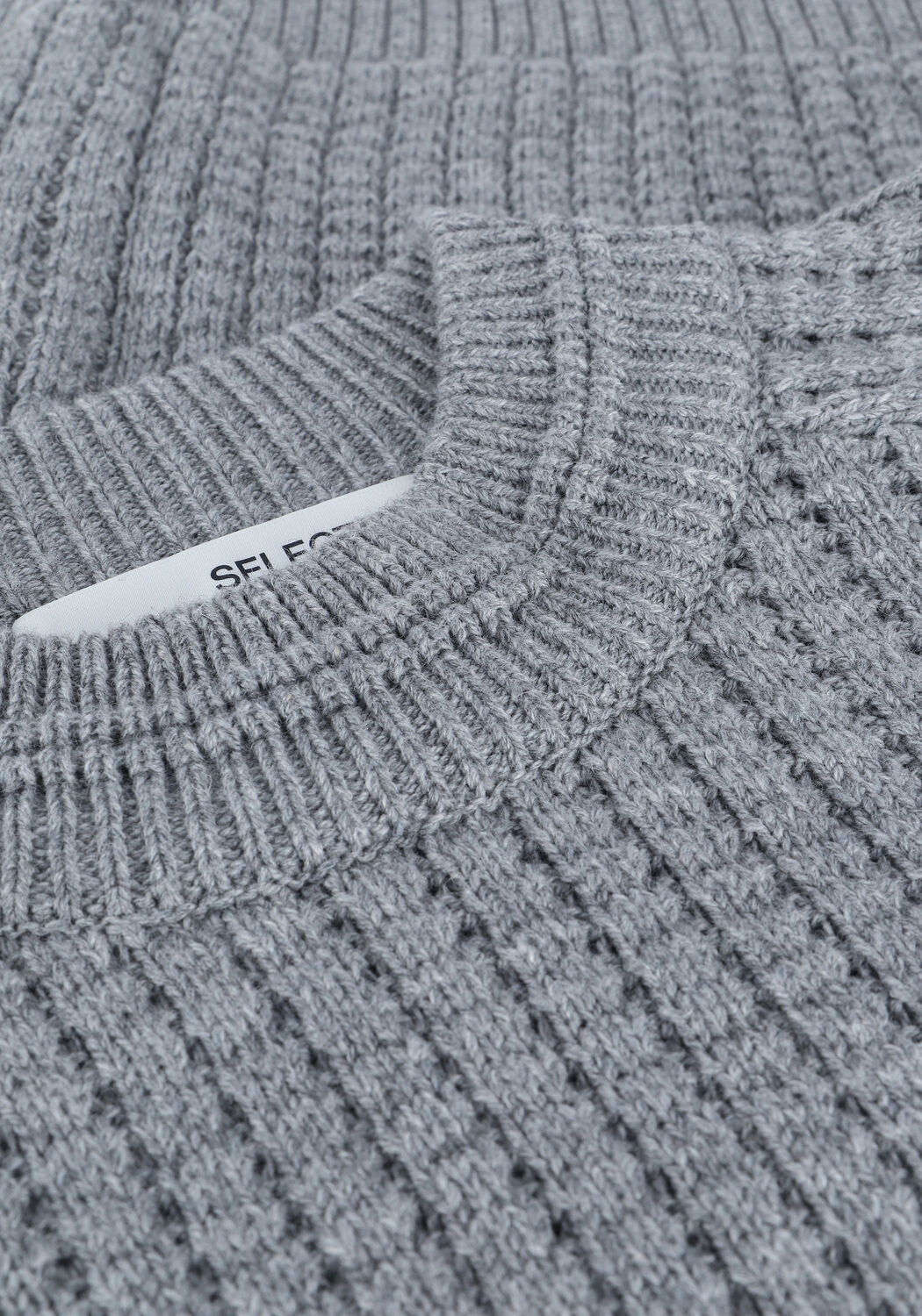 Graue SELECTED MEN Pullover SLHATLAS LS KNIT CREW NECK W - large