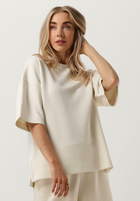 Beige MSCH COPENHAGEN T-shirt MSCHBESSIA IMA Q 2/4 SWEATERSHIRT - large