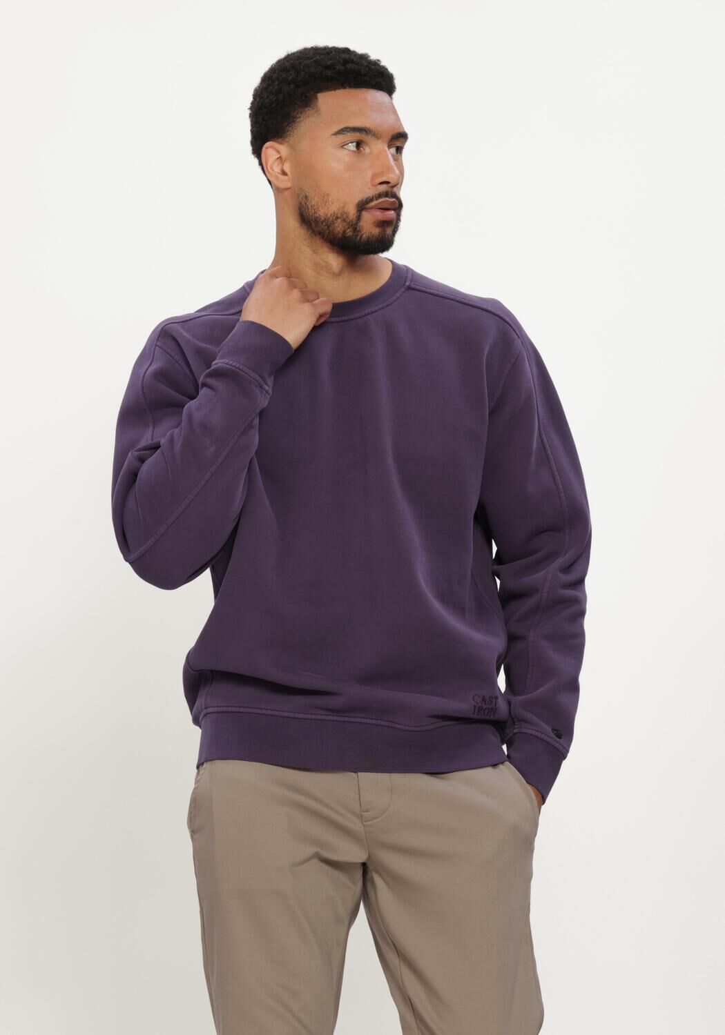 Lilane CAST IRON Pullover CREWNECK RELAXED FIT PEACHED OVERDYED - large
