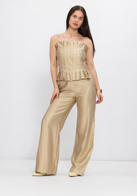 Goldfarbene FREEBIRD Weite Hose F-WV-SHINY-TWILL-26-1 - large