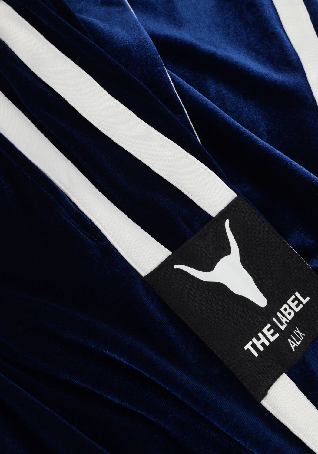 Blaue ALIX THE LABEL Weite Hose LADIES WOVEN VELVET SPORTY PANTS - large