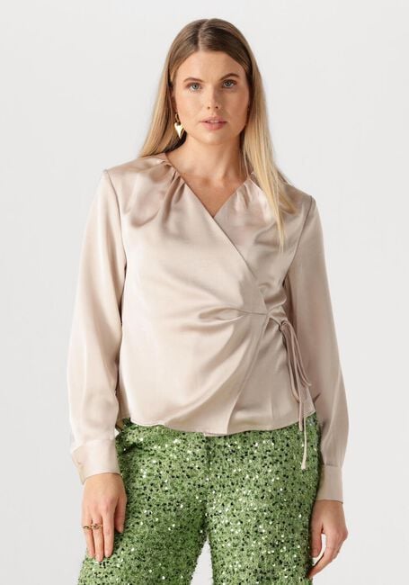 Beige NEO NOIR Blusen CAPRINA HEAVY SATEEN BLOUSE - large