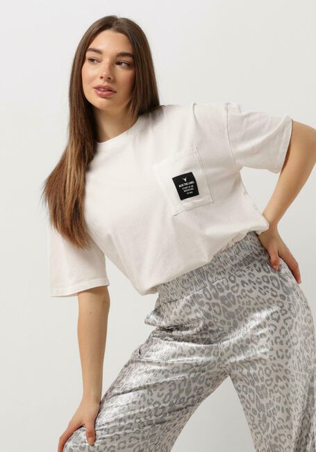 Weiße ALIX THE LABEL T-shirt LADIES KNITTED LABEL T-SHIRT - large