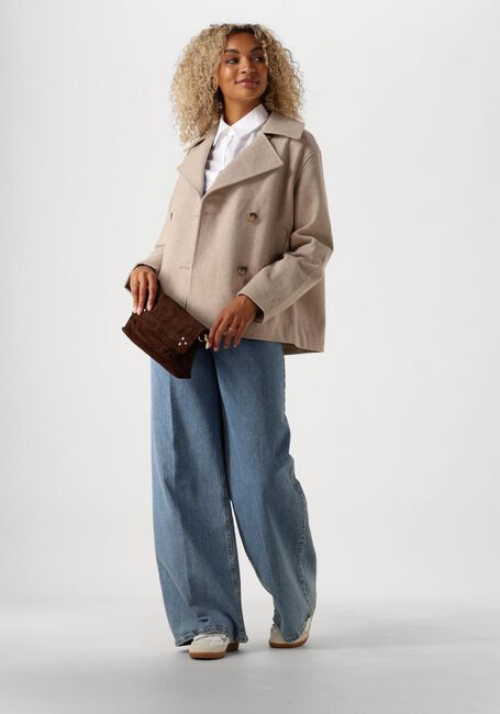 Sand SELECTED FEMME Mäntel SLFALMA SHORT WOOL JACKET - large