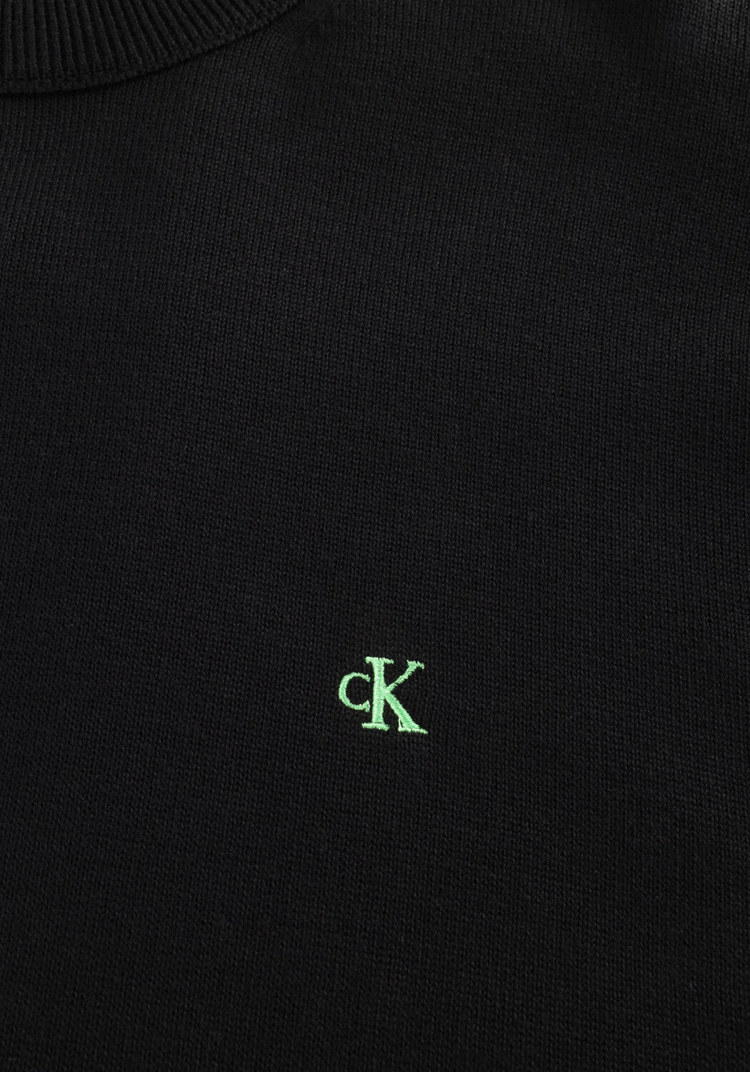 Schwarze CALVIN KLEIN Pullover LS EZ COTTON CREWNK SWEATER 12GG - large