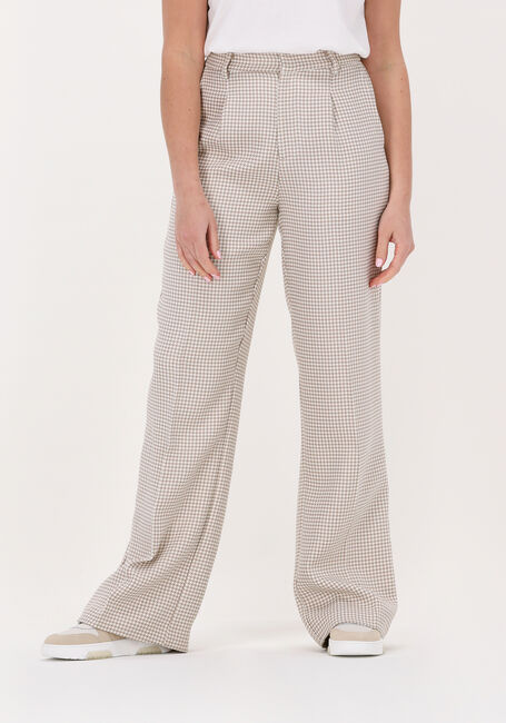 Braune COLOURFUL REBEL Hose RUS JACQUARD DOGTOOTH STRAIGHT PANTS - large