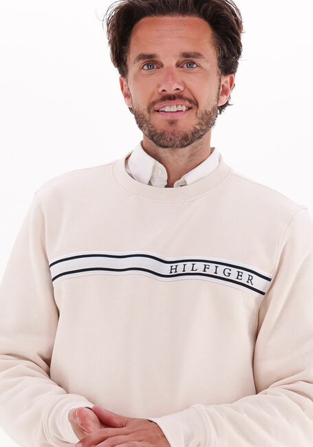 Creme TOMMY HILFIGER Sweatshirt TAPED HILFIGER CREWNECK - large