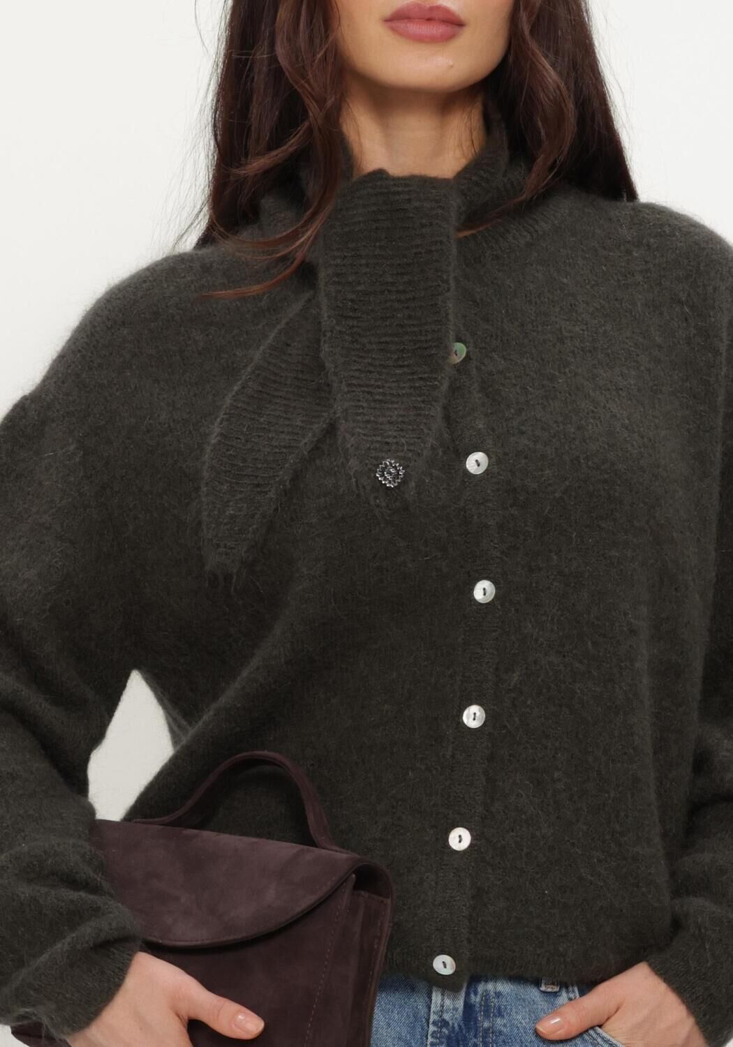 Dunkelgr&uuml;n STUDIO ANNELOES Strickjacke Bibi cardigan - large