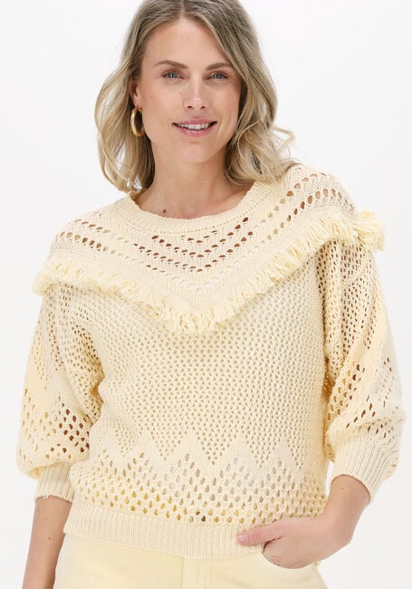 Gelbe SUMMUM Pullover FRINGE SWEATER COTTON ACRYLIC - large