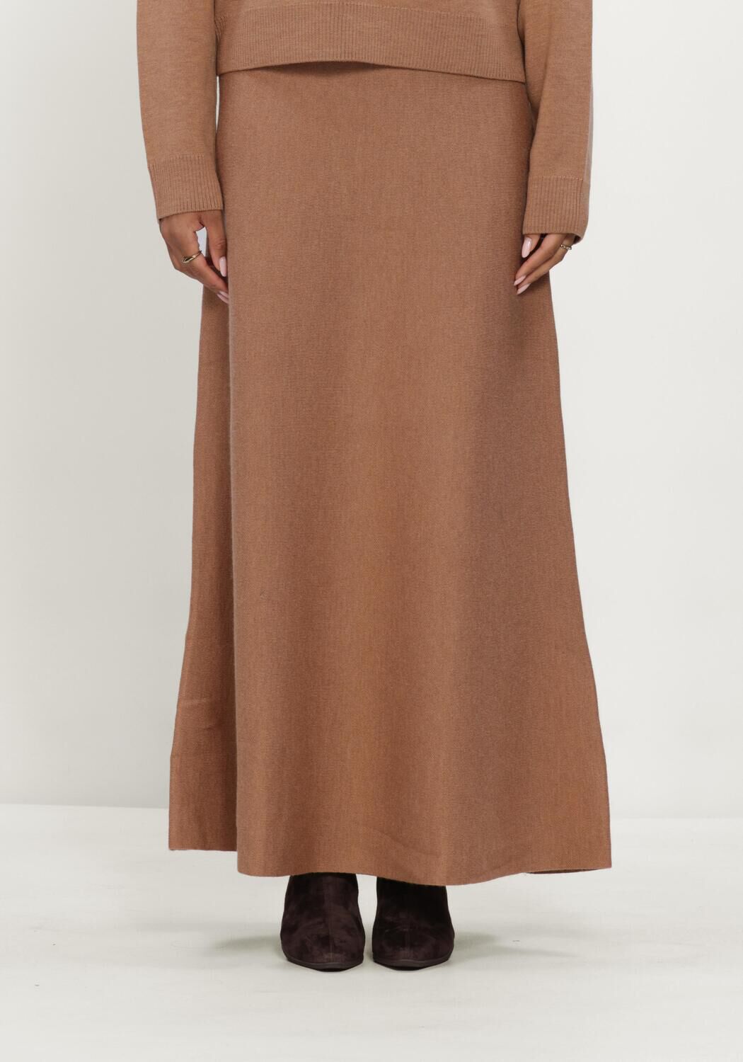Camelfarbene TWIST & TANGO Maxirock FELINA KNITTED SKIRT - large