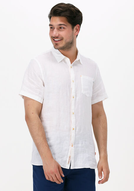 Weiße SCOTCH & SODA Casual-Oberhemd REGULAR FIT GARMENT-DYED LINEN SHORTSLEEVE SHIRT - large