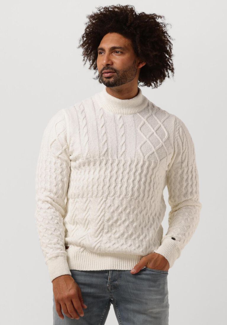 beige cast iron pullover mock neck cotton soft boucle