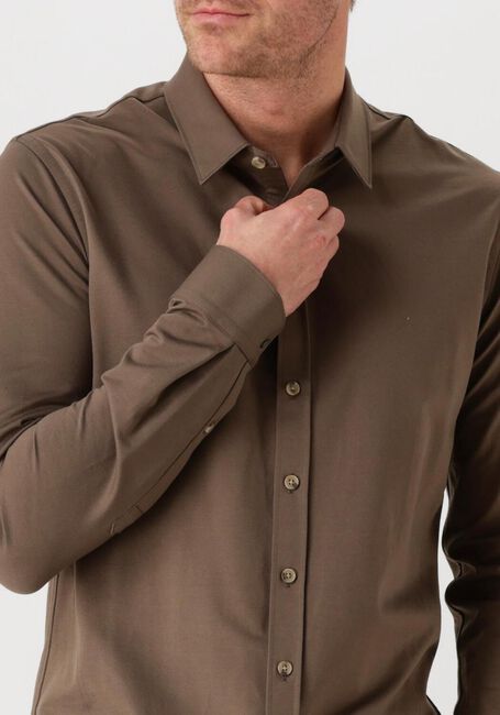Braune CAST IRON Casual-Oberhemd LONG SLEEVE SHIRT TWILL JERSEY 2 TONE - large