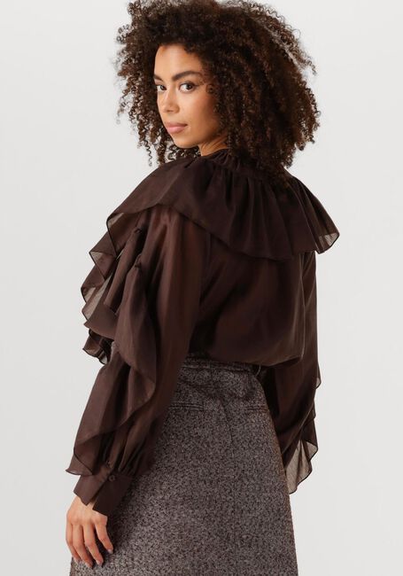 Braune SECOND FEMALE Blusen FRIA FRILL BLOUSE - large