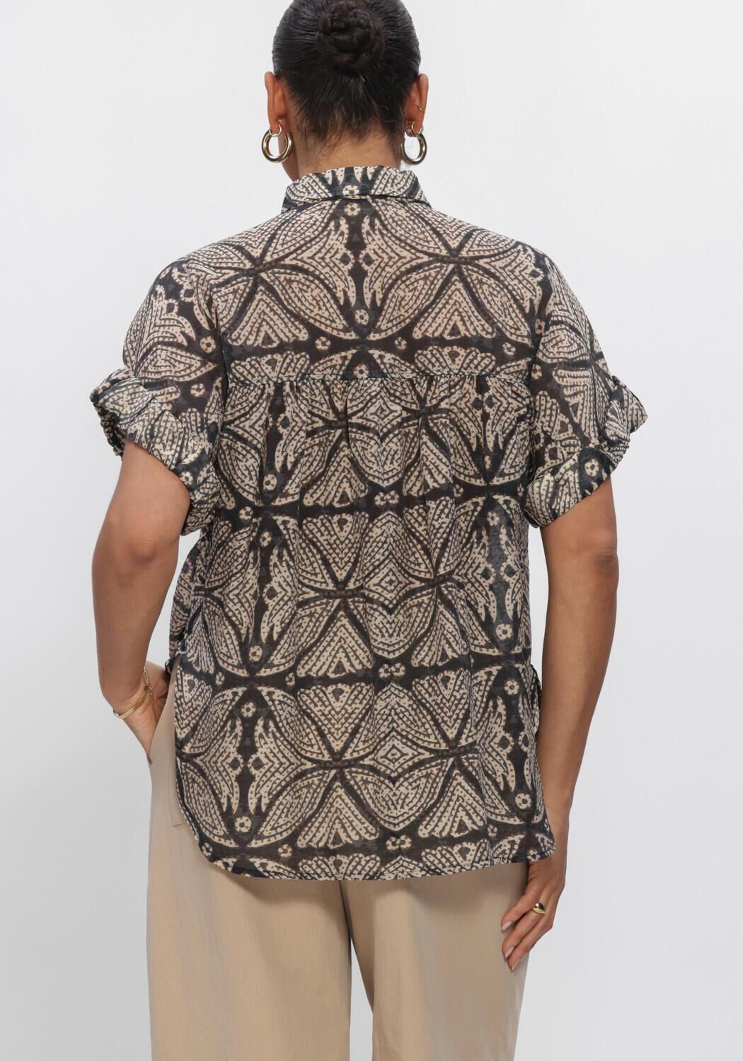 Schwarze SUMMUM Blusen BLOUSE ETHNIC PRINT - large