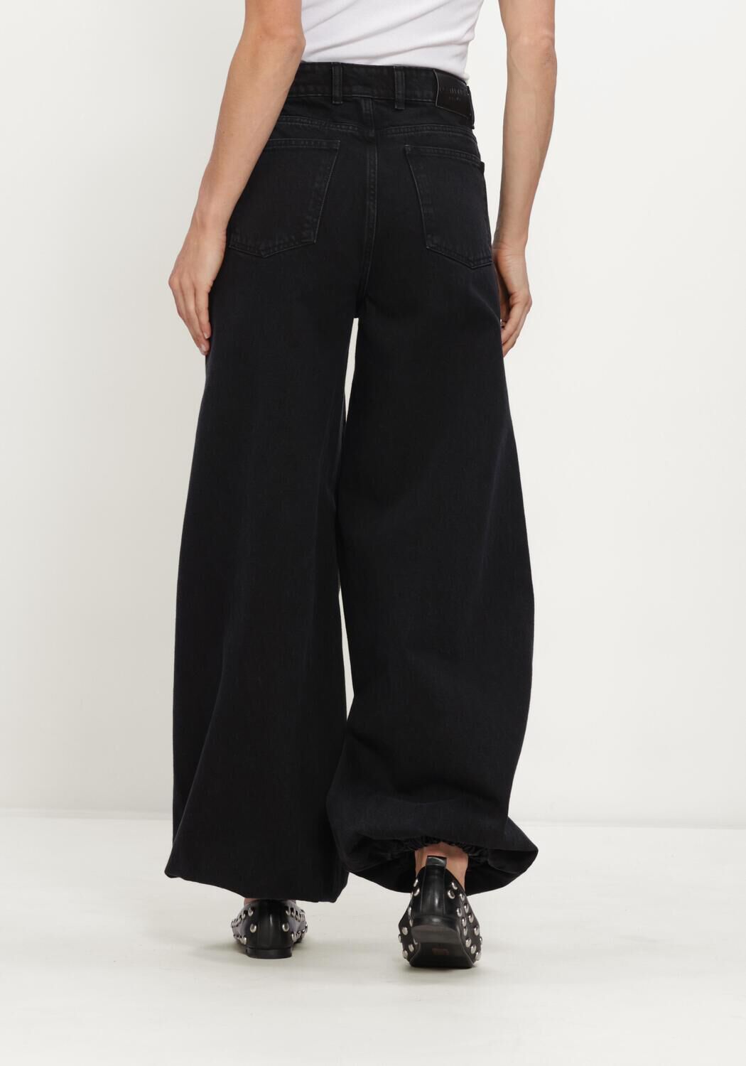 Schwarze HAUTE L'AMITI&Eacute; Hosen DENIM HAREM TALL PANT BLACK - large