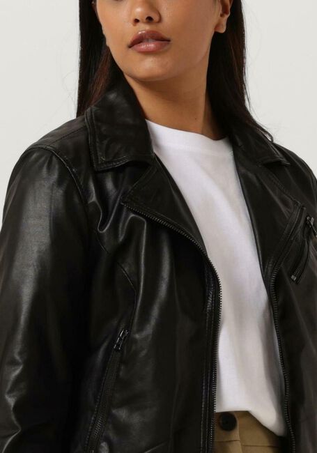 Schwarze GOOSECRAFT Lederjack MEGAN BIKER - large