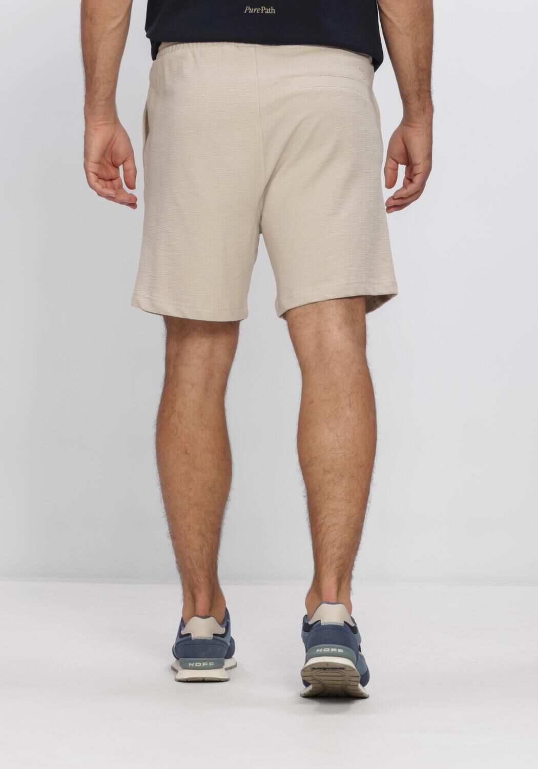 Beige PURE PATH Kurze Hose STRUCTURE SWEAT SHORTS - large