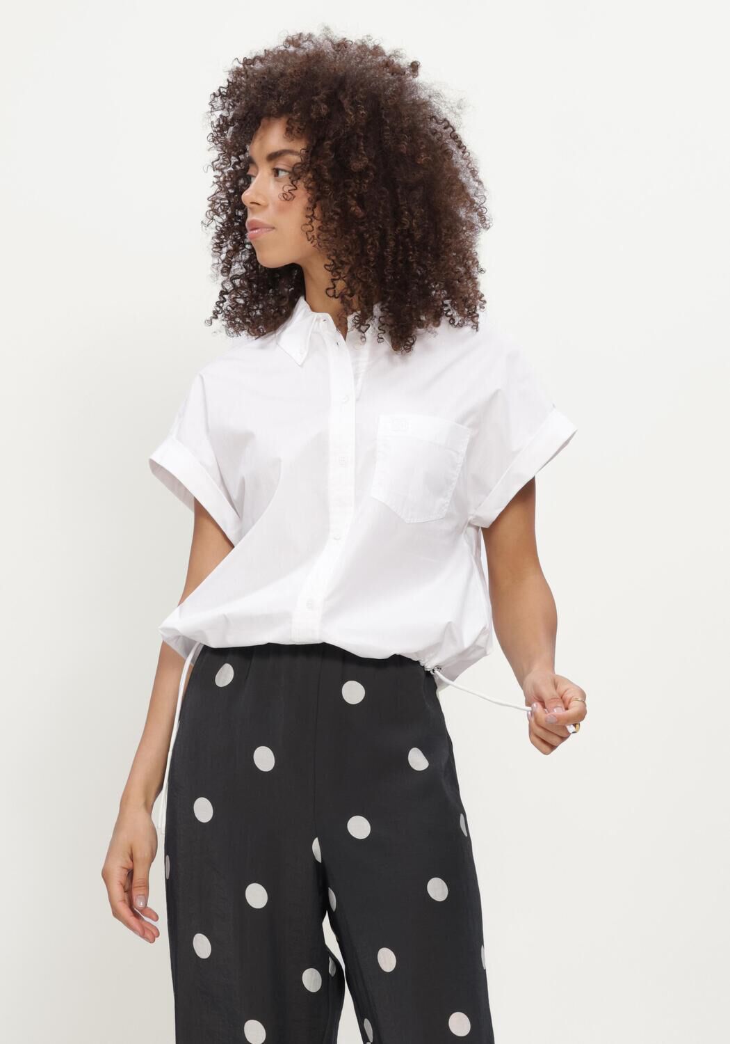 Wei&szlig;e DANTE6 Blusen ECLAT CAP-SLEEVE BUTTON DOWN SHIRT