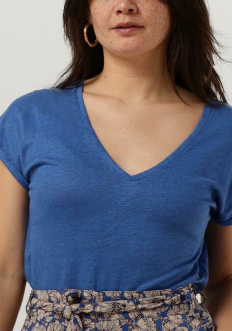 Blaue BY-BAR T-shirt MILA ORGANIC LINEN TOP - large
