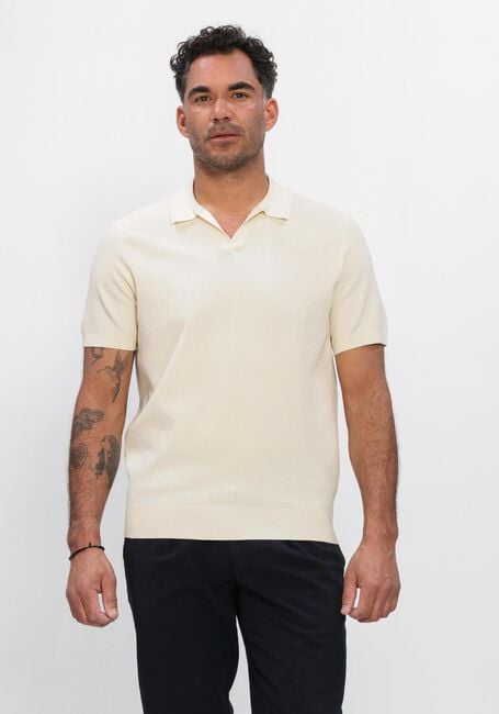 Ecru PROFUOMO Polo-Shirt POLO OPEN COLLAR LUXURY BASIC - large