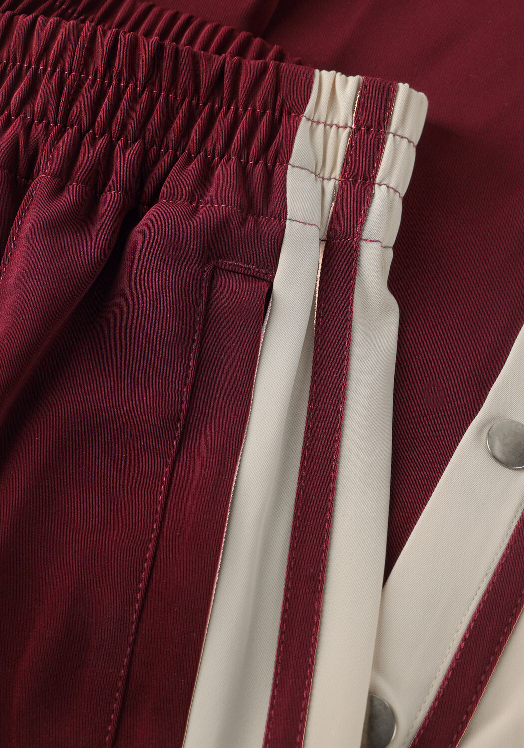 Bordeaux CATWALK JUNKIE Weite Hose SIDE BUTTON TRACKSUIT TROUSERS - large