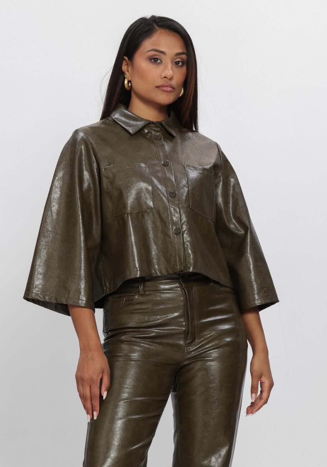Olive NUKUS Lederjack MARA JACKET PU - large