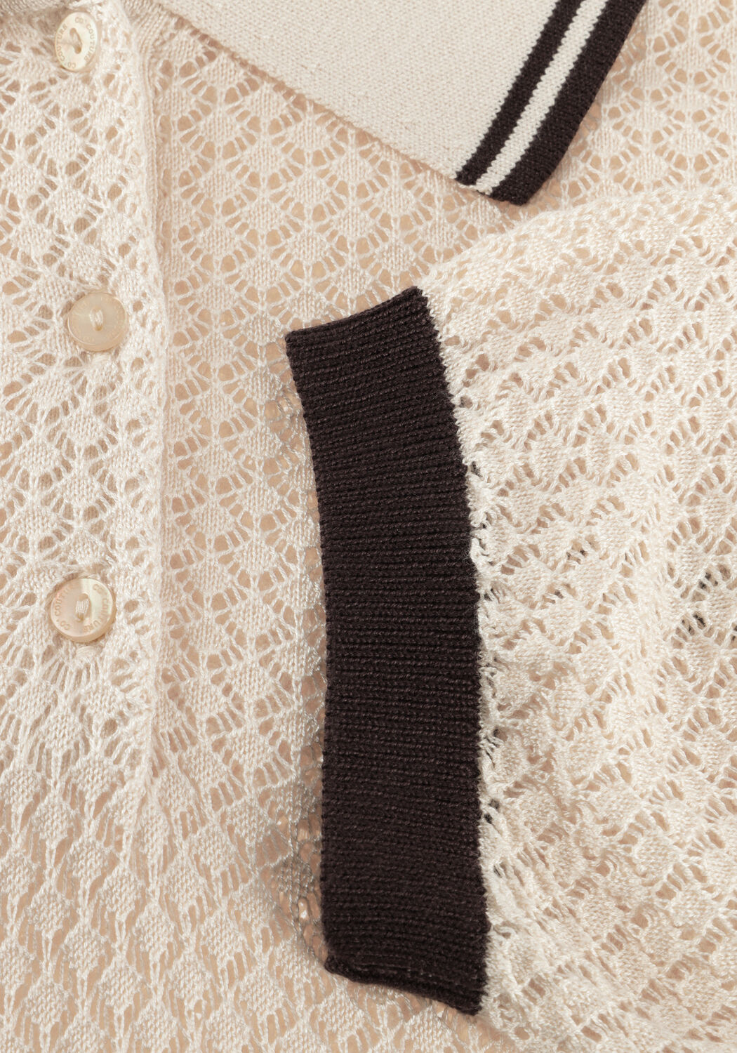Ecru CO'COUTURE Pullover & Cardigans LUECC POLO KNIT - large