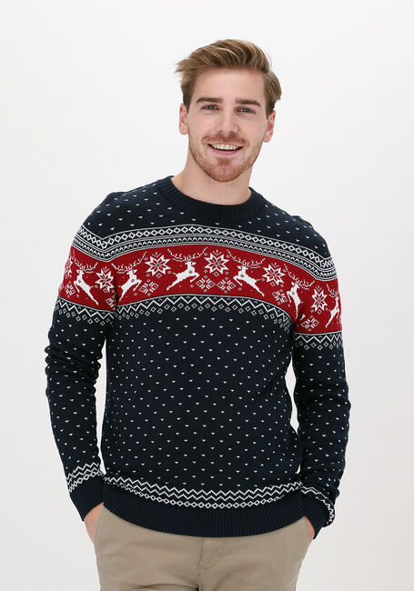 Blaue SELECTED HOMME Pullover SLHNEWDEER LS KNIT CREW NECK W - large