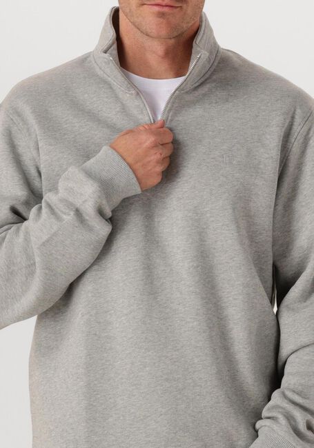 Graue LES DEUX Sweatshirt NORREGAARD TONAL HALF-ZIP SWEATSHIRT - large