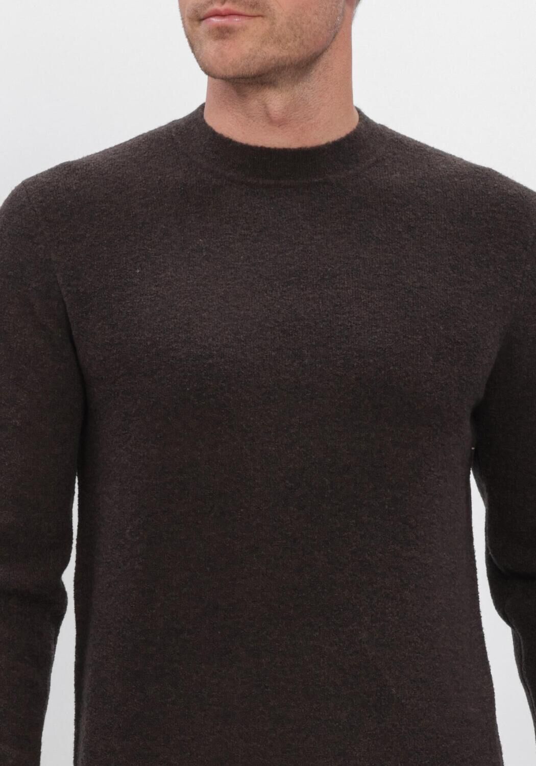 Braune PROFUOMO Pullover PULLOVER CREW NECK BOILED WOOL - large