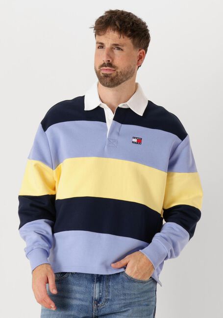 Mehrfarbige/Bunte TOMMY JEANS Polo-Shirt TJM RLX BADGE STRIPE RUGBY - large