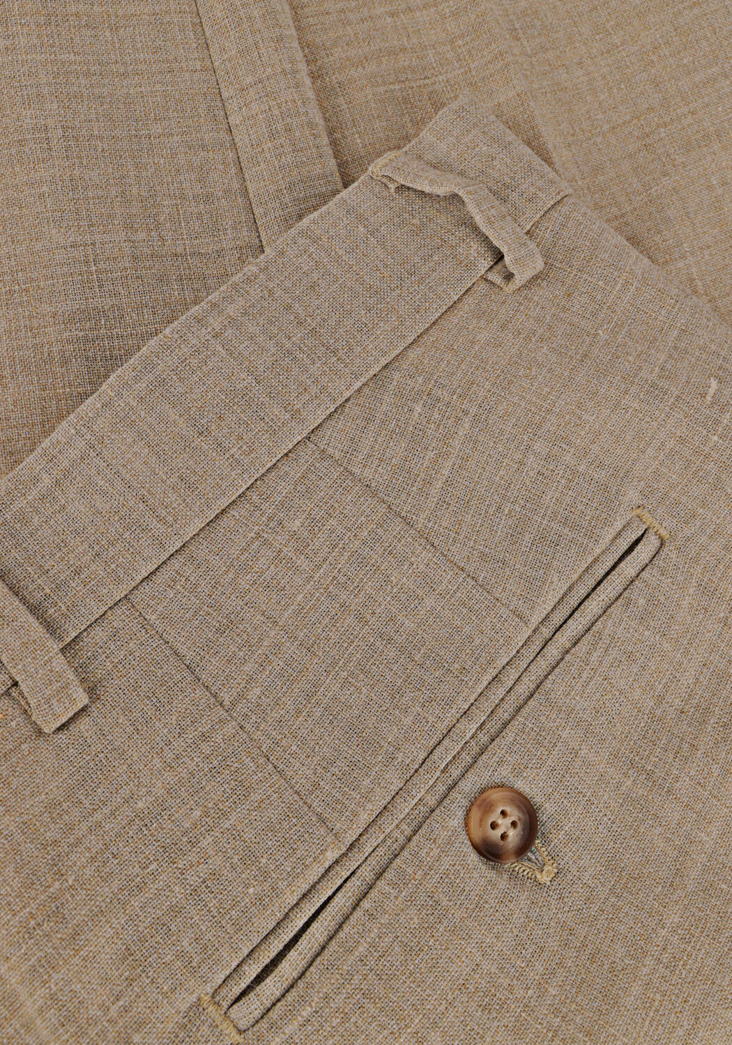 Sand SELECTED MEN Hose SLHSLIM-OASIS LINEN TRS NOOS - large