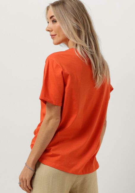 Orangene MSCH COPENHAGEN T-shirt MSCHTERINA ORGANIC SMALL LOGO TEE - large