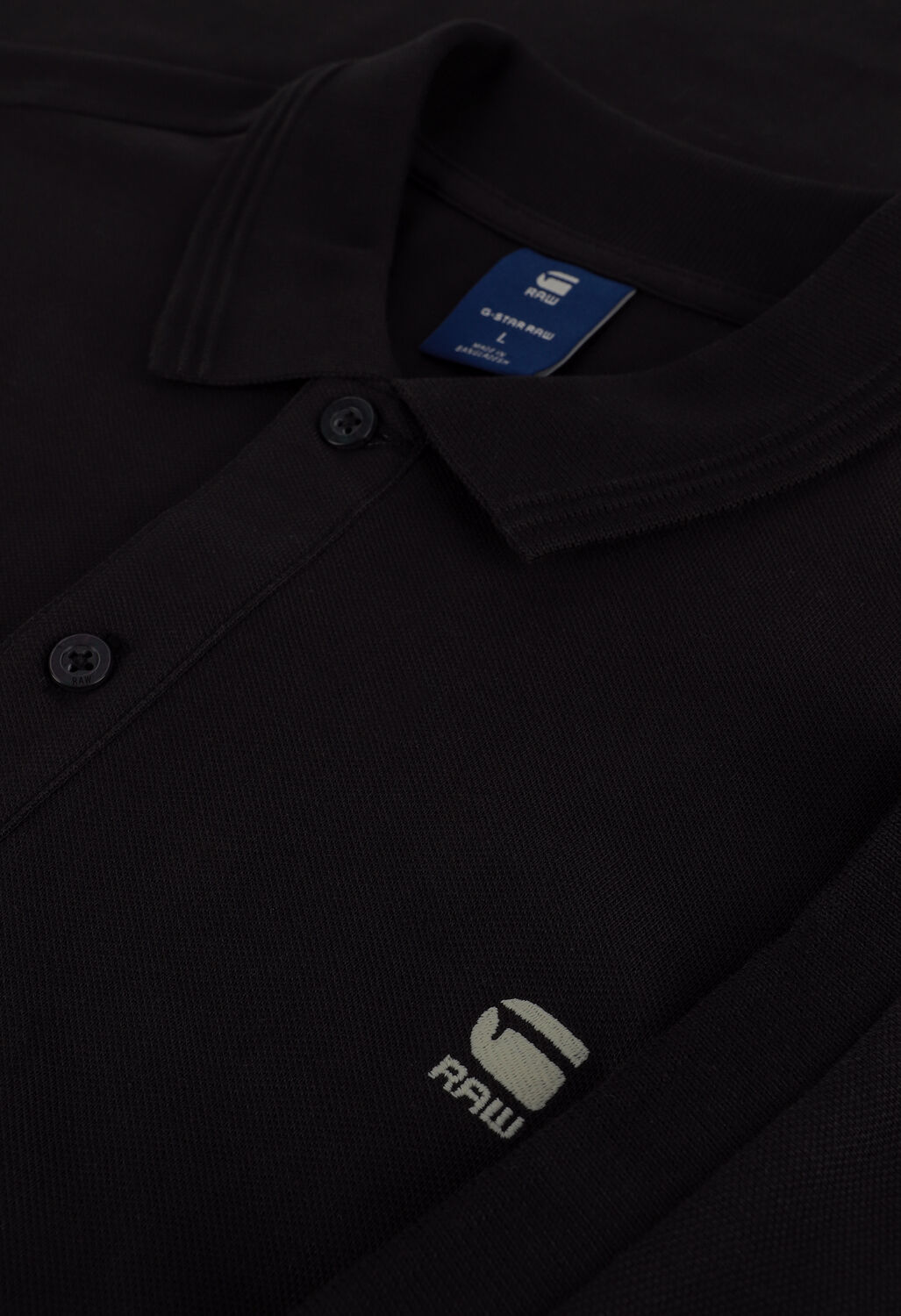 Schwarze G-STAR RAW Polo-Shirt DUNDA SLIM POLO S/S - large
