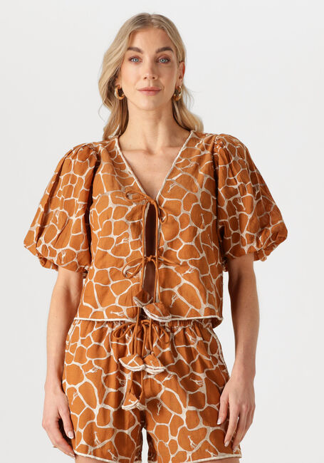 Braune SCARLETT POPPIES Top KACIE TOP - large