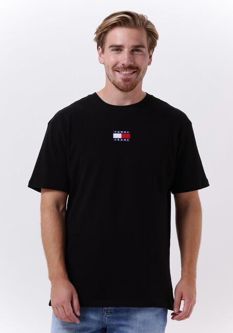 Schwarze TOMMY JEANS T-shirt TJM TOMMY BADGE TEE - large