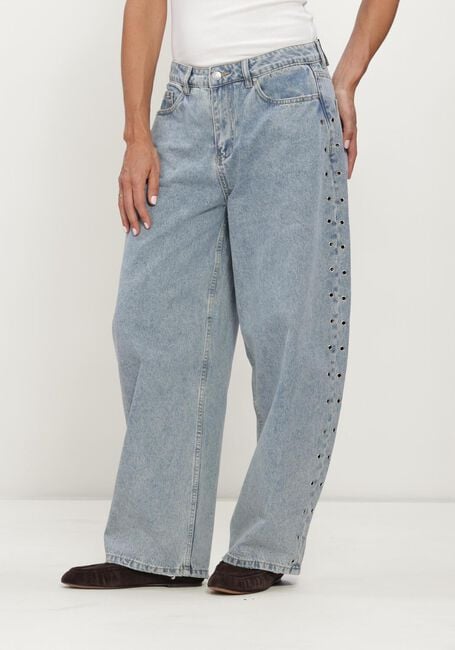 Blaue ALIX THE LABEL Jeans LADIES WOVEN STUDDED BARREL DENIM PANTS - large