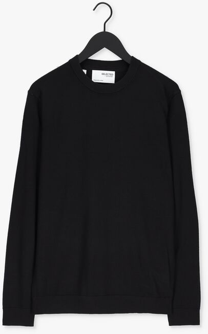 Schwarze SELECTED HOMME Pullover SLHTOWN MERINO COOLMAX KNIT CREW - large
