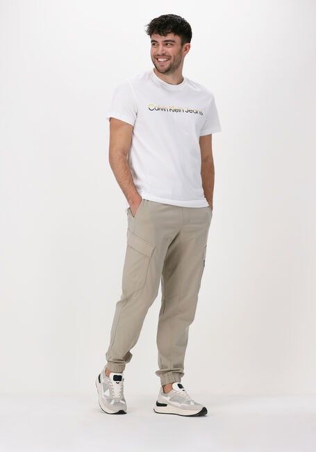 Weiße CALVIN KLEIN T-shirt MIXED INSTITUTIONAL TEE - large