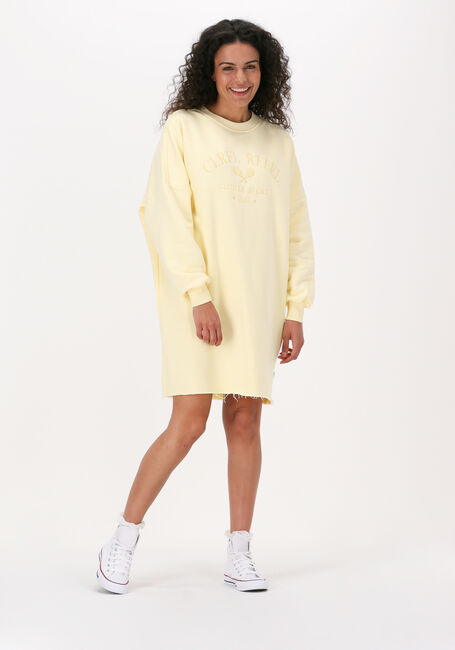 Gelbe COLOURFUL REBEL Minikleid CLUB DE SPORT DROPPED SHOULDER SWEAT DRESS - large