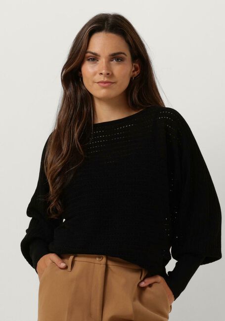 Schwarze SUMMUM Pullover BOAT NECK SWEATER EXTRA FINE MERINO WOOL BLEND KNIT - large