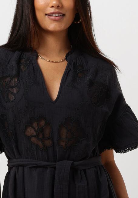 Schwarze SISSEL EDELBO Midikleid CHARM ORGANIC COTTON CAFTAN - large