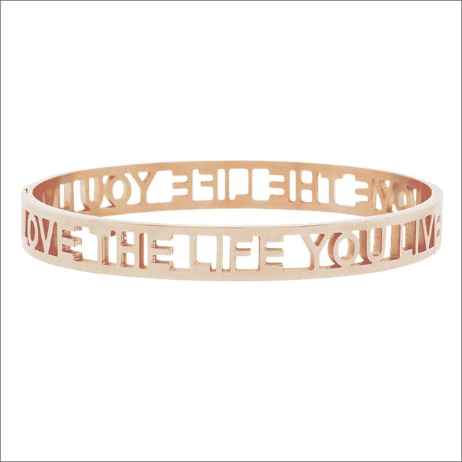 Goldfarbene MY JEWELLERY Armband LOVE THE LIFE YOU LIVE OPEN - large